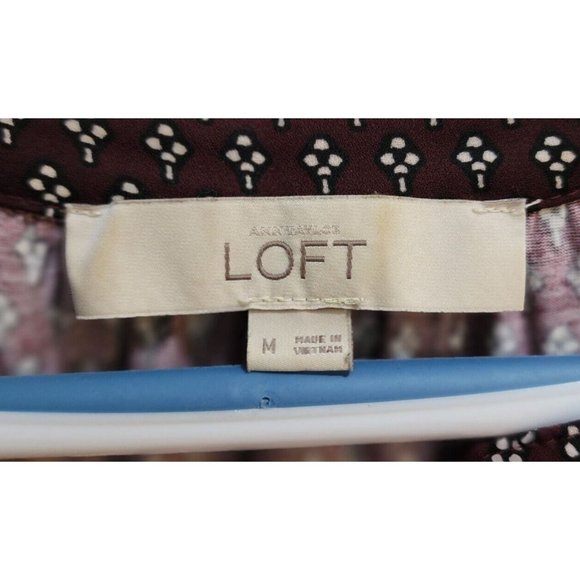 Ann Taylor Loft Women's Sleeveless V Neck Blouse Top Deep Red Polyester Blend M - Picture 5 of 8